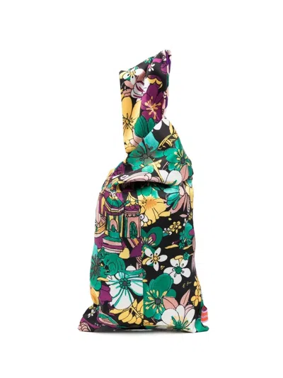 La Doublej Knot Floral-print Bag In Green