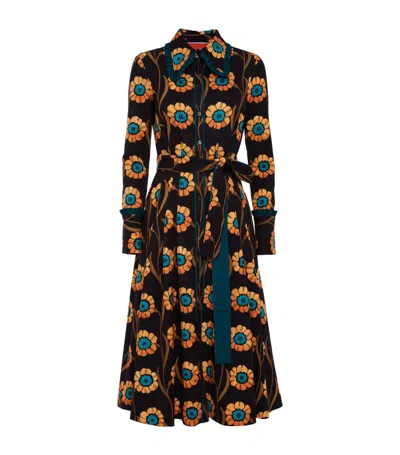 La Doublej La Comasca Midi Shirt Dress In Daisychain Black