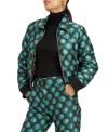 La Doublej La Comasca Puffer Bomber Jacquard Winter Sun Emerald In Green