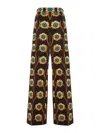 La Doublej La Comasca Floral-print Trousers In Black