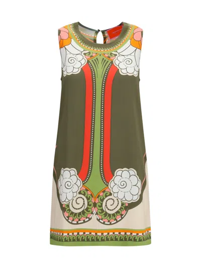 La Doublej Ambrosia Printed Sleeveless Dress In Green