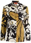 La Doublej La Double J Floral-patterned Silk Shirt With Classic Collar In Multicoloured