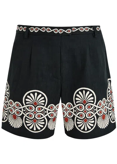 La Doublej La Double J Boyfriend Printed Woven Cotton Shorts In Multicoloured