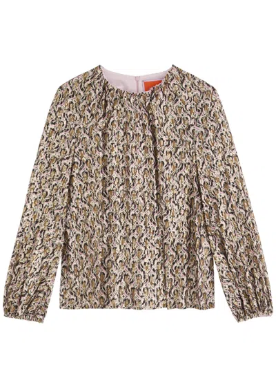 La Doublej La Double J Charming Printed Silk-blend Blouse In Multicoloured
