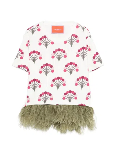La Doublej La Double J Cotton Ostrich Top In Multi