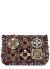 La Doublej La Double J Crystal-embellished Woven Pochette In Multi