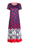 La Doublej Sporty Swing Floral-print Midi Dress In Fantasia