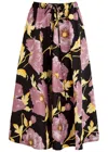 La Doublej Floral Faille Midi Skirt In Multicoloured
