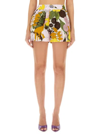 La Doublej La Double J Floral Print Shorts In Multi