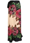 La Doublej La Double J Floral-print Silk Maxi Wrap Skirt In Multi