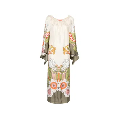 La Doublej La Double J Floral Silk Dress In Multi