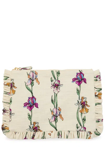 La Doublej La Double J Floral Stretch-cotton Hand Pochette Pouch In Multicoloured