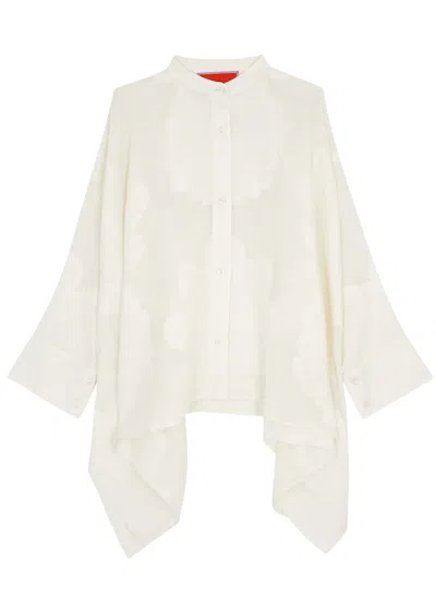La Doublej La Double J Foulard Jacquard Cotton-blend Shirt In White