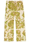 La Doublej La Double J Hendrix Floral-print Woven Trousers In Beige