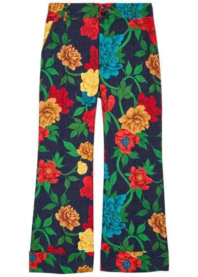La Doublej La Double J Hendrix Floral-print Woven Trousers In Multi