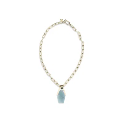 La Doublej La Double J Light Blue Brass Women's Necklace In Brown