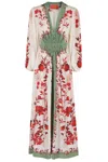 La Doublej La Double J Maxi Dress In Green Silk In White