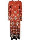 La Doublej Swing Printed Jersey Maxi Dress In Multi