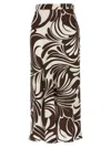 La Doublej Abstract-print Midiskirt In 多色的
