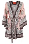 La Doublej 'magnifico' Multicolor Dress With All-over Graphic Print In Grey