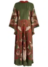 La Doublej Magnifico Printed Silk Twill Maxi Dress In Multicoloured 1