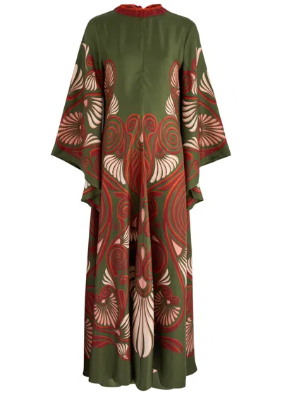 La Doublej La Double J Magnifico Printed Silk-satin Maxi Dress In Multicoloured 1