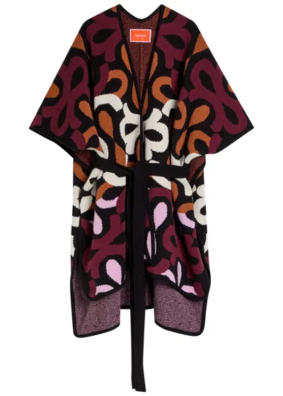 La Doublej La Double J Maiolika Patterned Wool Dressing Gown In Multi