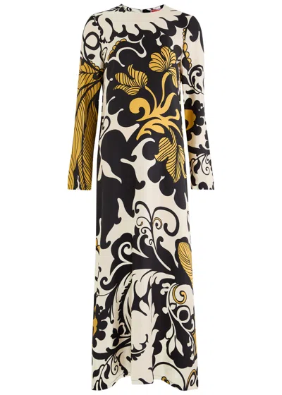 La Doublej La Double J Marea Printed Silk-satin Midi Dress In Multicoloured