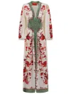 La Doublej La Double J Maxi Dress In Green Silk In Gray