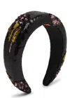 La Doublej La Double J Medici Sequin-embellished Headband In Black