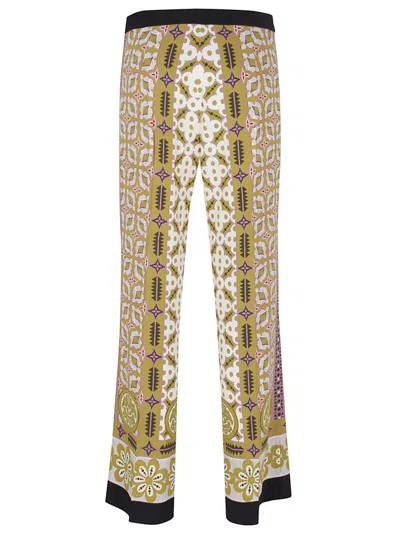 La Doublej La Double J Mid-rise Stretch Satin Trousers With Pagoda Pattern In Neutral