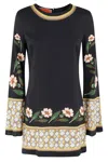 La Doublej La Double J Mini Supreme Swing Printed Mini Dress In Black