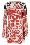La Doublej Mini Supremes Printed Satin Minidress In Red
