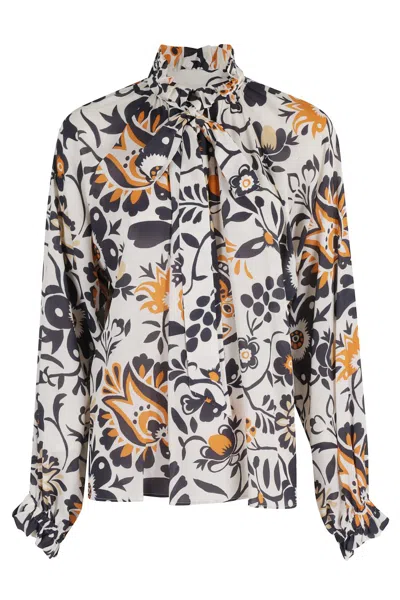 La Doublej La Double J Multicolor Floral Blouse With Ruffles