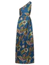 La Doublej La Double J Multicolor Floral Print One-shoulder Roy Maxi Dress In Multicolor