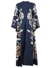 La Doublej Scarf-detailed Printed Silk-twill Maxi Dress In Multi