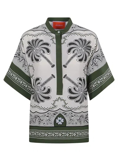 LA DOUBLEJ LA DOUBLE J MULTICOLORED SILK SHIRT WITH RELAXED FIT