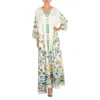 La Doublej Muumuu Lemon-print Maxi Dress In Borboni Placee White