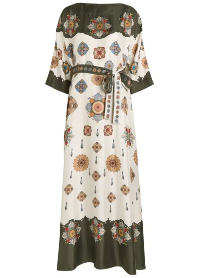 La Doublej La Double J Muumuu Printed Silk-twill Dress In Multi