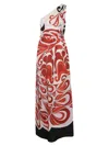 La Doublej La Double J One-shoulder Maxi Dress In Como Silk Twill In Red