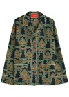 La Doublej La Double J Pajama Printed Silk-satin Shirt In Multicoloured