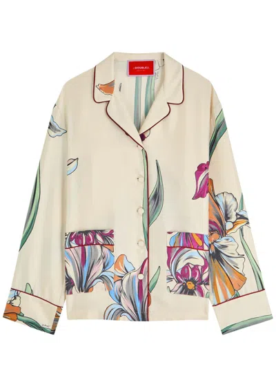 La Doublej La Double J Pajama Printed Silk-twill Shirt In Multicoloured