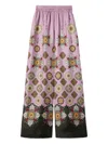 La Doublej Icon Palazzo Printed Silk-twill Wide-leg Pants In Multi