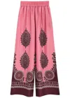 La Doublej Silk Wide-leg Pull-on Palazzo Pants In Pink