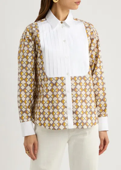 LA DOUBLEJ LA DOUBLE J PEGGY PRINTED PLEATED COTTON SHIRT