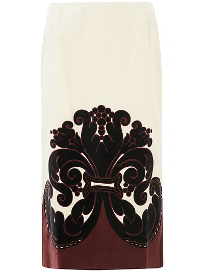 La Doublej La Double J Pencil Skirt Placée In Multi