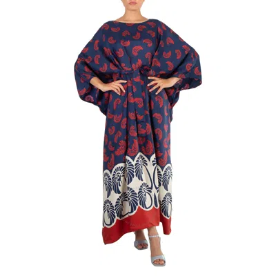 La Doublej La Double J Woman Maxi Dress Navy Blue Size Xl Silk