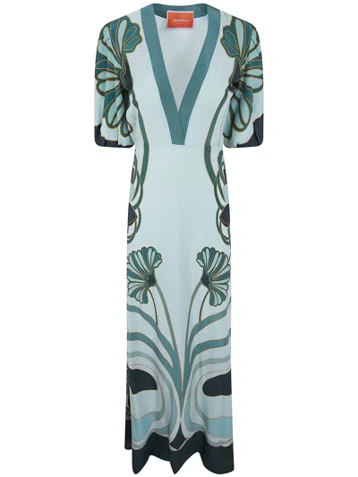 La Doublej La Double J "placée Marlene" Dress In Blue
