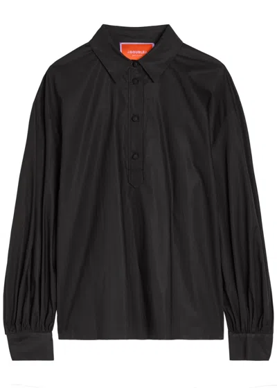 La Doublej La Double J Poet Cotton-poplin Shirt In Black