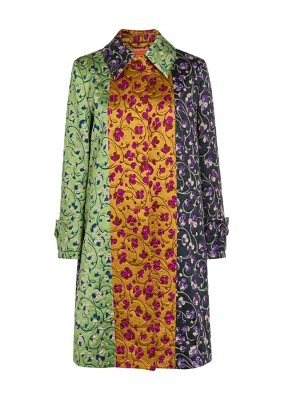 La Doublej La Double J Precious Floral-jacquard Woven Coat In Multi
